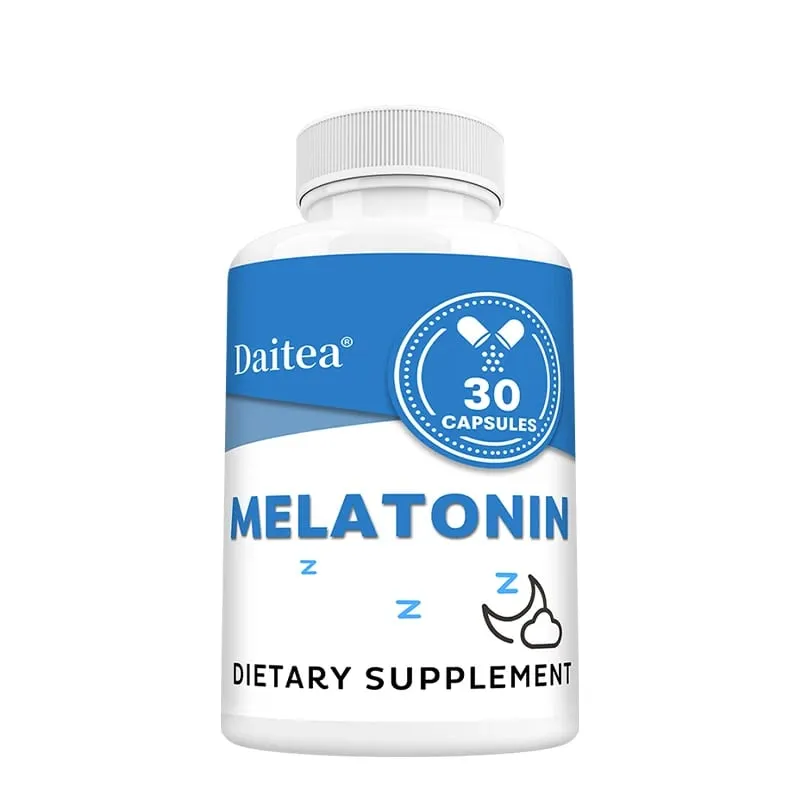 Capsule di integratori di melatonina da 5 mg - Supporto naturale per il sonno, rilassamento e calma, promuovono la qualità del sonno