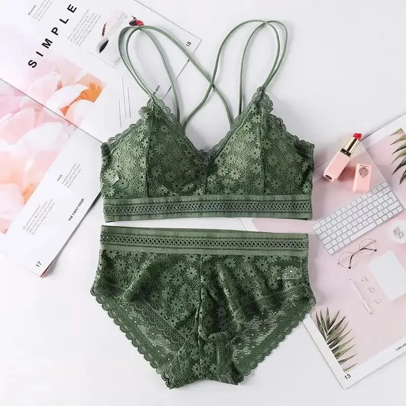 Lingerie feminina push-up sutiã conjunto de roupa interior sexy conjunto de lingerie de renda conjunto de roupa interior feminina sutiã de renda calcinha sem costura — image 6
