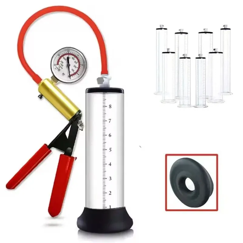 Penis Vacuum Pump Enlargement Male Masturbation Acrylic Manual Sex Toys For Men Penile Extender Trainer Delay Endurancer