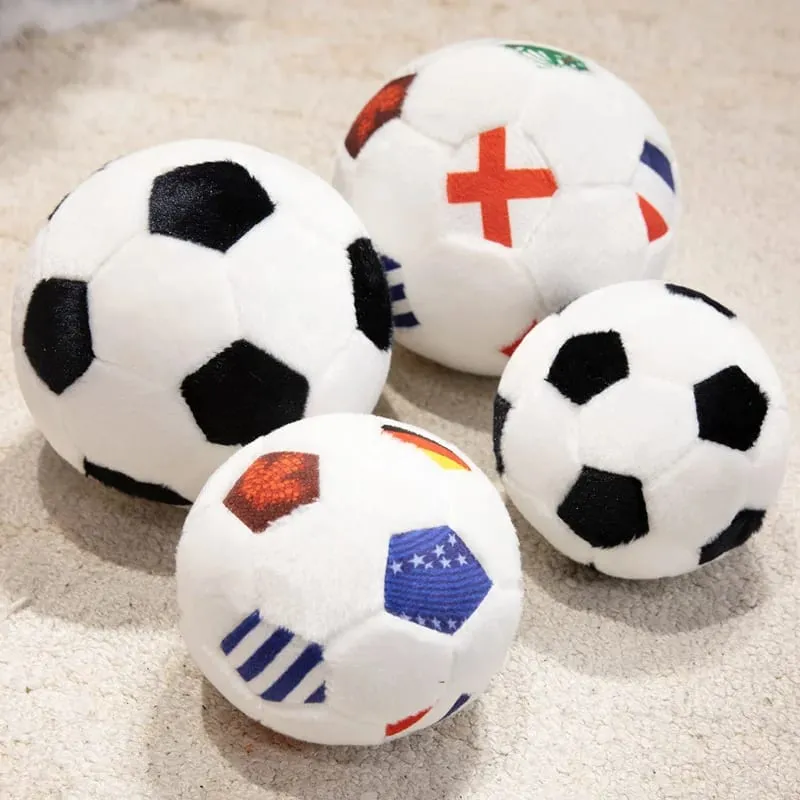 15/20/25cm Lovely Football Plush Dolls Kawaii Ball with Colorful National Flag Stuffed Soft Pillow Soccer Plushie Toy — image 4