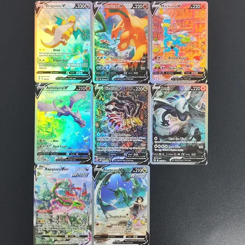 Pokemon Card PTCG Foil Proxy English Gengari Rayquaza Vmax Giratian Lugia V Mew Latias Latios EX Collectibles Trading Card Game