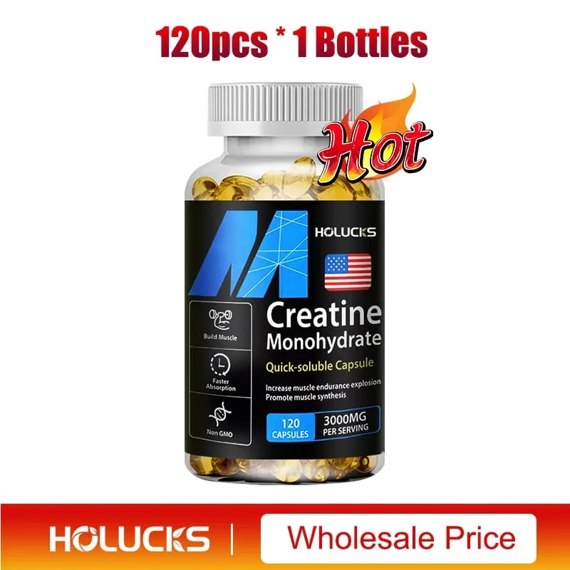 Buy 2 Get 2 Free! Pure Creatine Monohydrate Capsules Support Muscle Growth Strength & Performance Enhances Cognitive Function — image 8