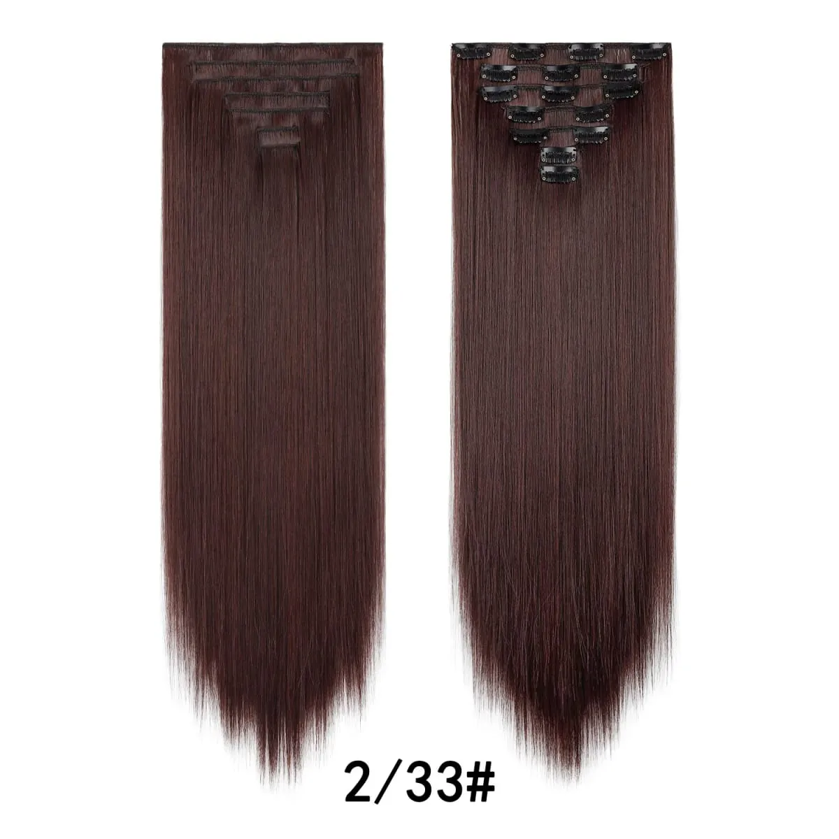 24 Inch Clip-in Hair Extensions 7 Pcs Long Straight Synthetic Hair Extensions Invisible Clip-ins Hairpieces for Women Daily