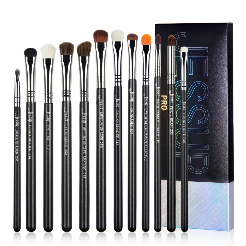 Conjunto de pincéis de sobrancelha Jessup 3pcs Pro escova de sobrancelha sintética esculpida/fina escova de sobrancelhas planas angulares/definidor de precisão T326 — image 12