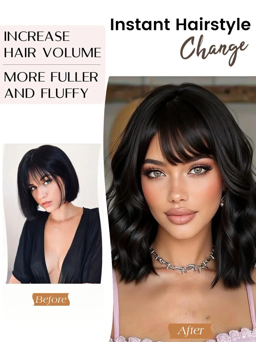 Synthetic Invisible Seamless Hair Pads Clip In One Piece Increase Hair Volume Hair Extensions Top Side Cover Hairpiece — image 2