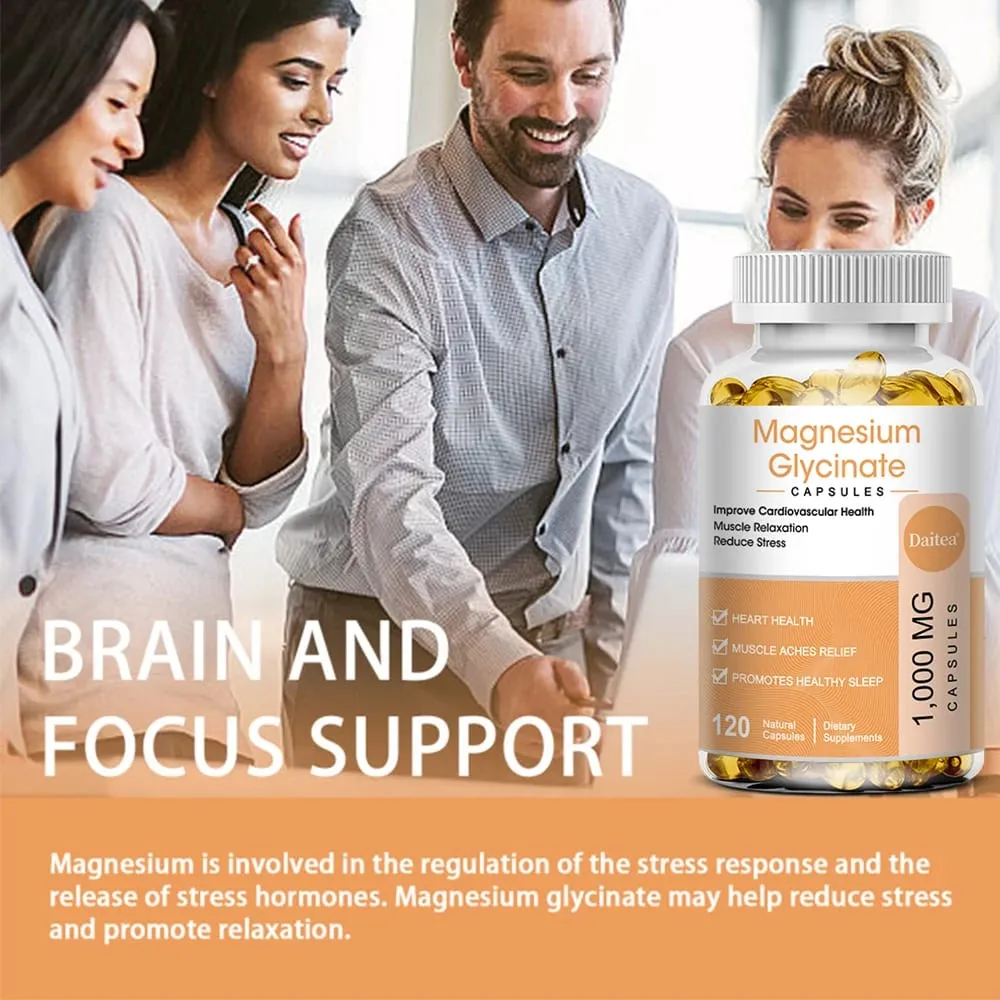 Suplemen Magnesium Glycinate dengan Vitamin Untuk Menggalakkan Tidur Semulajadi Mengurangkan Tekanan dan Kebimbangan serta Menyokong Kesihatan Tulang — image 4
