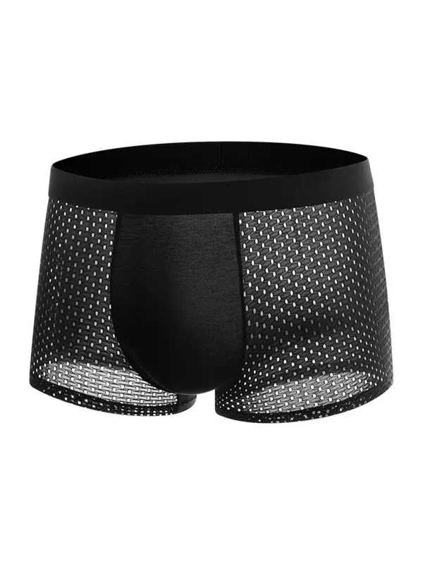 8 pçs/set roupa interior masculina malha de seda gelo calcinha respirável traceless moda calcinha masculina cor sólida boxer shorts — image 2