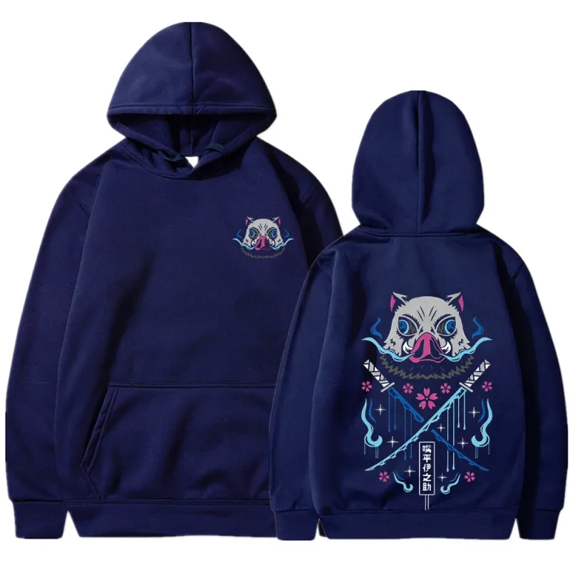 Inosuke anime hoodies das mulheres dos homens kimetsu não yaiba kawaii manga sweatshirts gótico harajuku com capuz pulôver casual streetwear — image 10