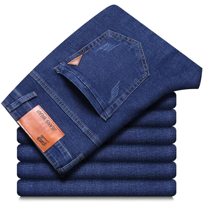 2026 Men NEW Men's Fashion Business Jeans Classic Style Casual Stretch Slim Jean Pants Male Brand Denim Trousers Black Blue Mens — image 5