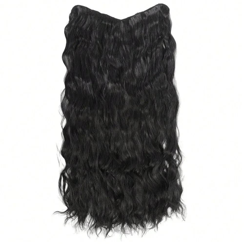 Synthetic Hair Fake Hair Extensions Clip Hairpiece V-Shaped Half Wig Natural Wavy Extension False Strands On Hairpins Women — image 5