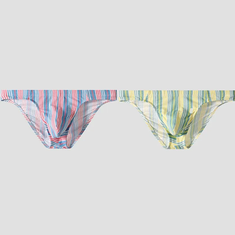 Sexy Men Briefs Cotton Male Breathable Comfortable U Bulge Pouch Underwear Mid Waist Striped Panties Hombre Soft Youth Undies — image 11