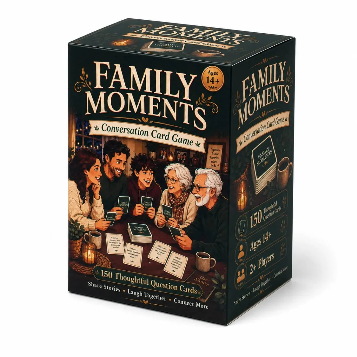 Family Moments Card Game Conversation Starter Cards with Thoughtful Questions for Family Dinners Gatherings Holidays Story Shari