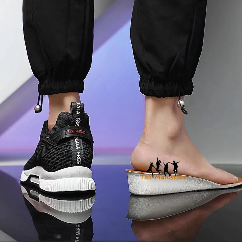Sneakers Men Height Increase Insoles 6cm Elevator Shoes Chunky Taller Heel Lift Plus Size 37-46 — image 3