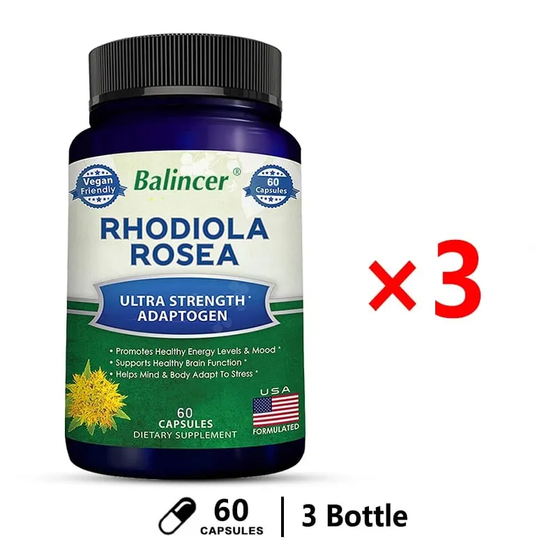 Rhodiola Rosea 1000mg Capsules Natural Herbaceous Plants Stress Relief Energy Mood Focus Support Brain Health Gluten Free — image 10