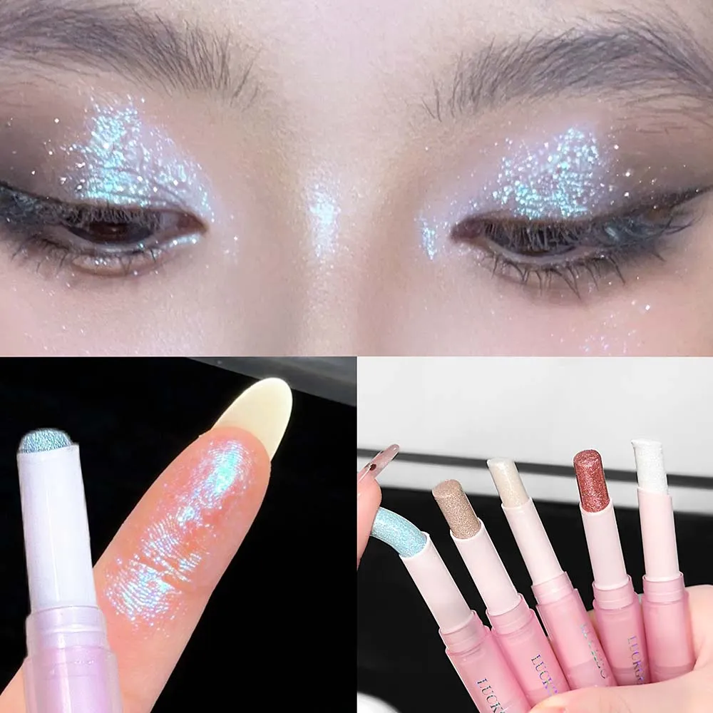 Sparkling Waterproof Eyeshadow Highlighter Pen Blue Diamond Jelly Eyeshadow Stick Glitter Pink Purple Eye Shadow Brighten Makeup — image 5