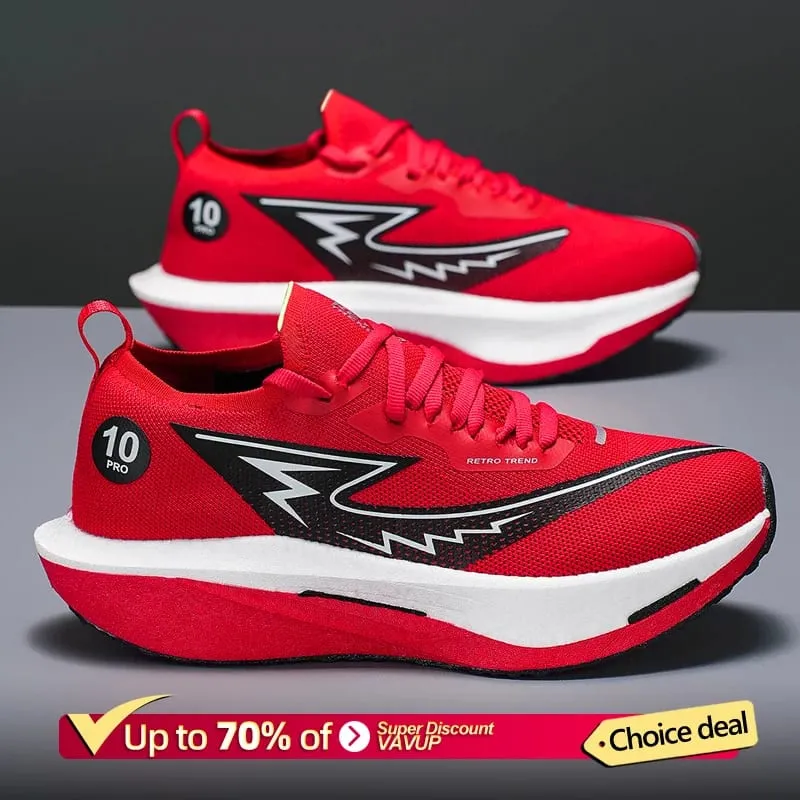 Men Sports Speciality Running Shoes Carbon Board Marathon Breathable Lightweight Women's Comfortable Athletic Nonskid Sneakers