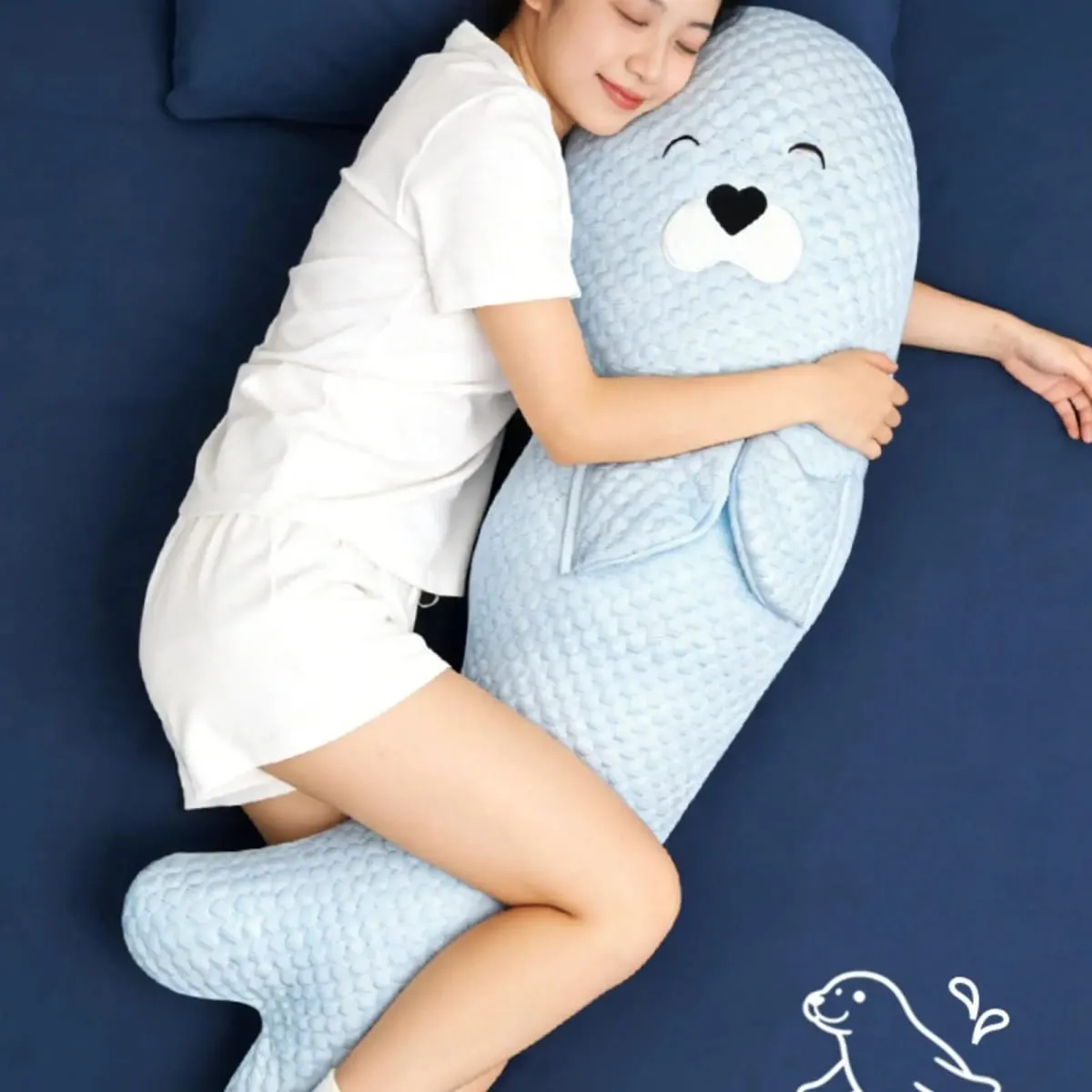 Plush Long Pillow for Hugging Sleep Supportive Body Cushion Cozy Animal Shaped Decor Comfortable Rest for Adults Bed — image 5