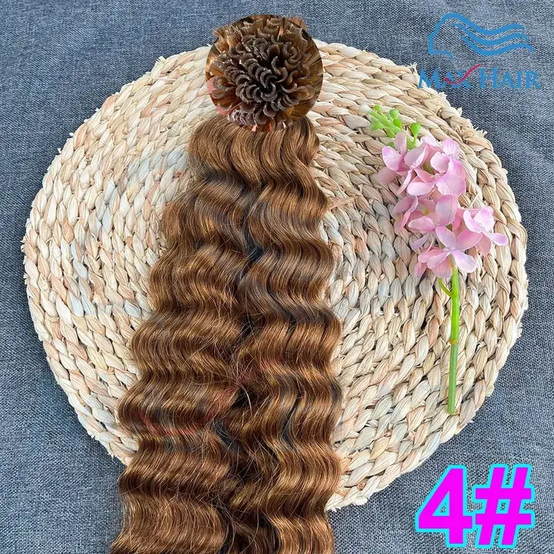 Keratin U Tip deep wave Human Hair Extensions 18-30 Inch Remy Hair Extensions High Quality Remy Human Hair salon Extensions — image 10