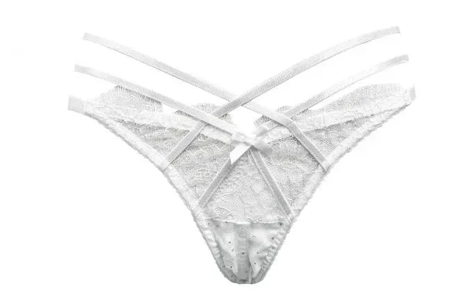 Summer Lace Embroidery Cross Tie Lingerie Set Sheer Mesh Push Up Bra Comfortable Daily Wear Underwear for Women Size 32-38