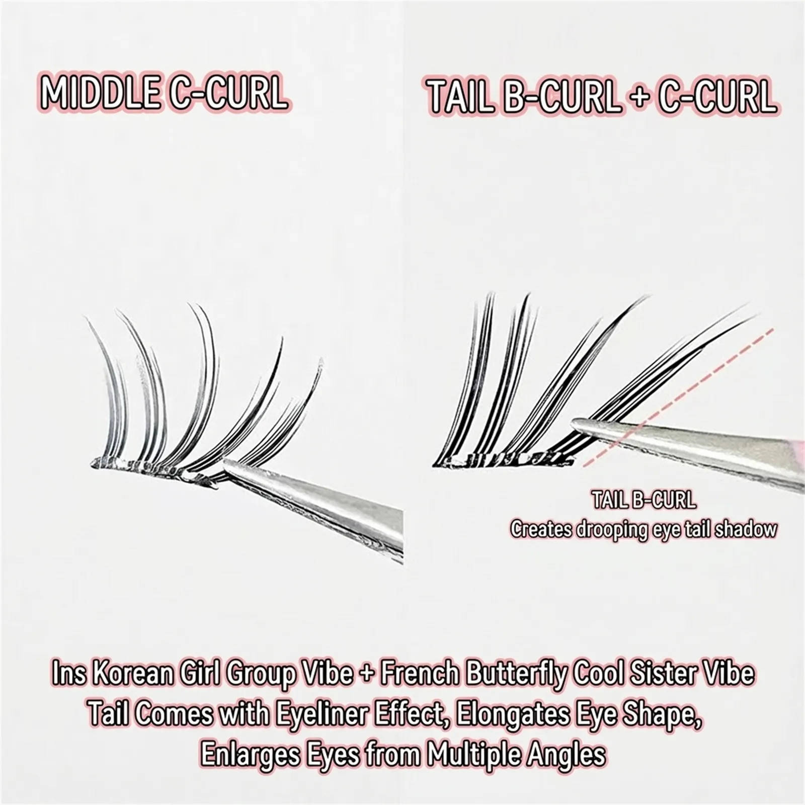 French Soft Lightweight False Eyelashes Natural Look Segmented Design Flying Fluffy False Lashes for Women Eye Lash Makeup