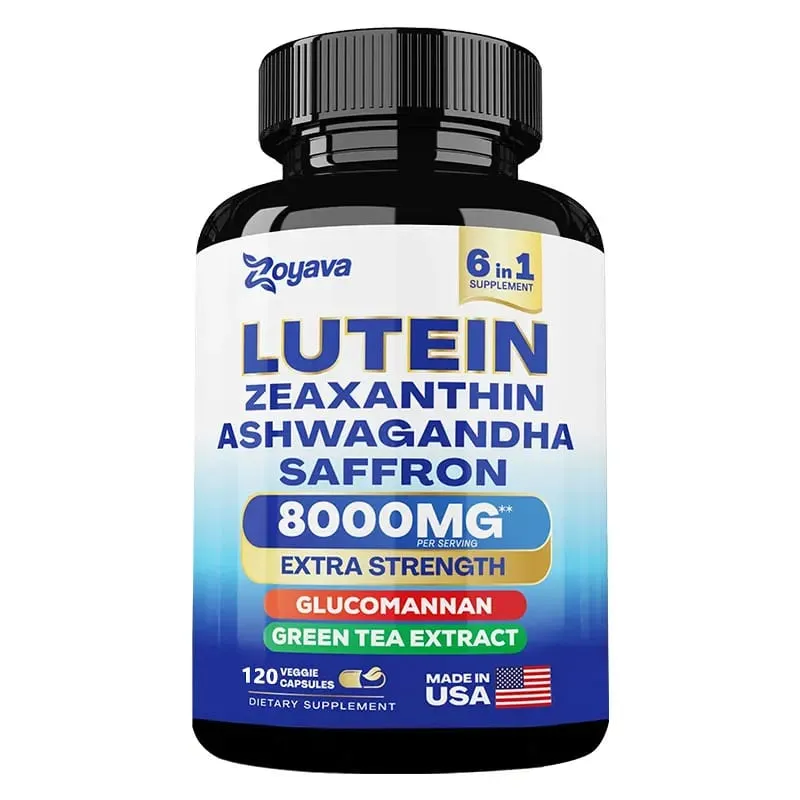 Lutein & Zeaxanthin Supplement 8000 Mg Eye Vitamins with Saffron for Adults Eye Health Supplement Supports Vision
