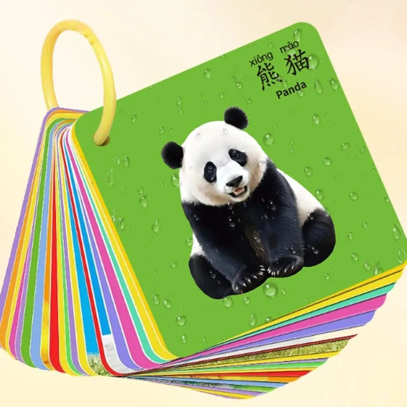 90 Pages Animal Fruits Numbers Card English&Chinese Characters Cards Learn Chinese Pinyin Literacy Cards — image 5