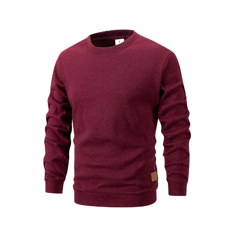 Men's Warm Crew Neck Sweatshirt Fleece Lined Thermal Pullover Autumn Winter Fashion Casual Sweater Loose Knit Long Sleeve Hoodie — image 3
