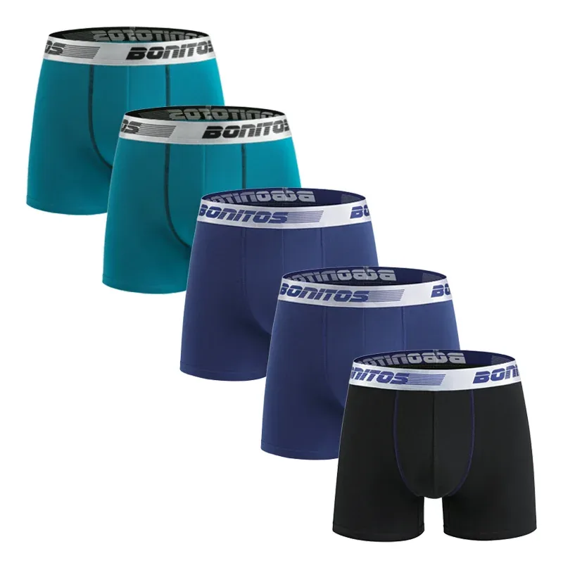 5st Herrkalsonger Boxershorts i bomull Klassiska herrtrosor BONITOS Bokstav Elastiskt midjeband Boxershorts för män — image 11