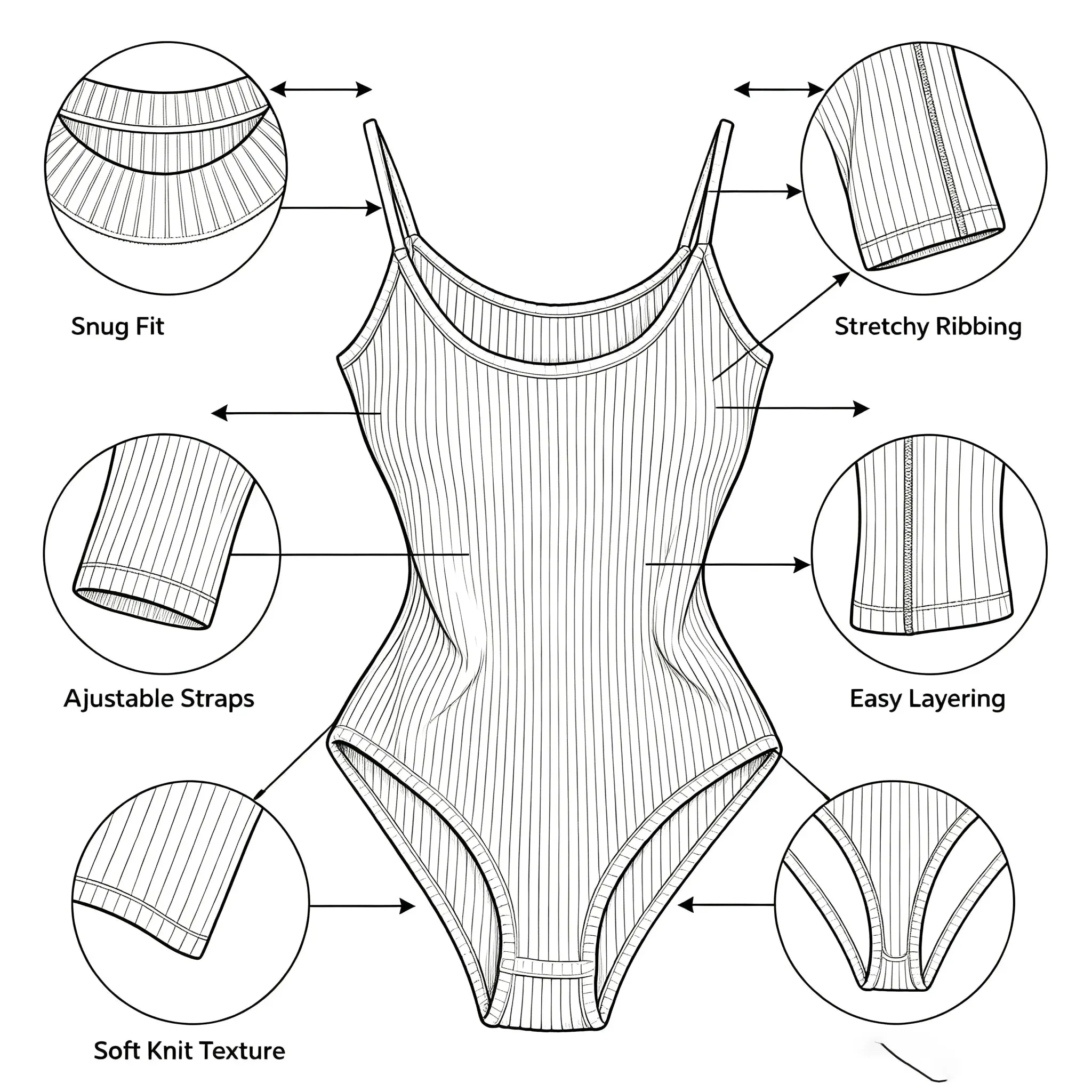 Leila Spaghetti Strap Bodysuit Casual Bodysuit Basic Bodysuit Innerwear Bodysuit Outing Bodysuit Holiday Bodysuit Beach Bo — image 8