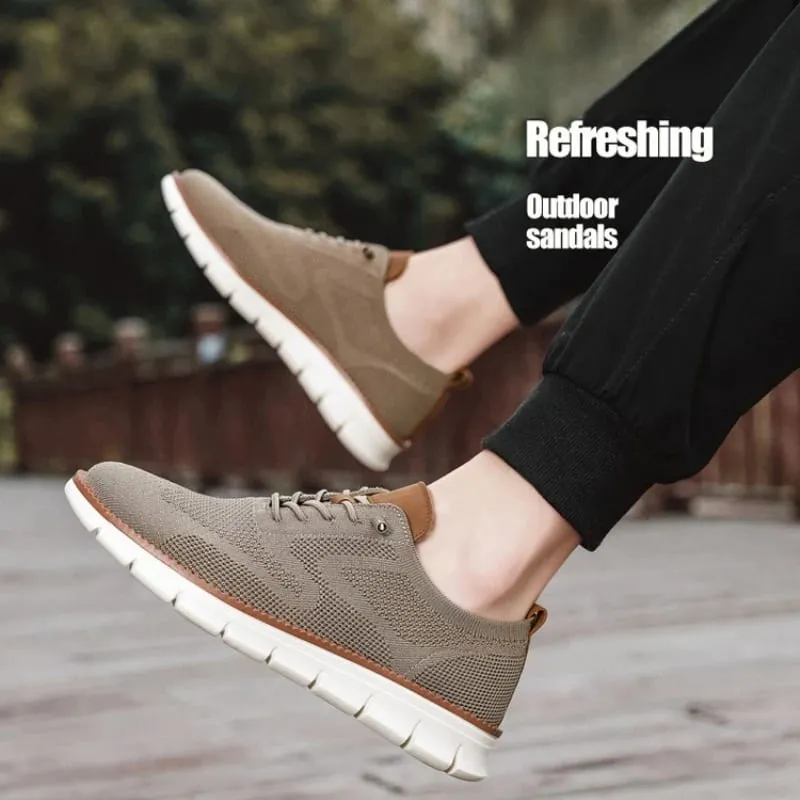 Homens malha malha tênis casuais leve rendas até sapatos de caminhada flexível antiderrapante macio respirável tamanho grande calçados masculinos ao ar livre