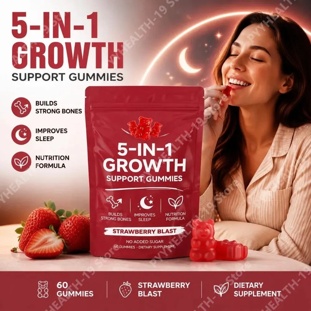 Nutrition Gummies with Vitamin K2 D3 Calcium & Magnesium for Bone Health & Relaxation Sleep Wellness Support Adults 60 Gummies