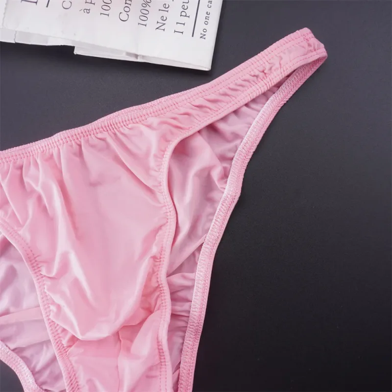 Homem cor sólida gelo seda sem costura cuecas cintura baixa u convexo calcinha masculina ultra-fino roupa interior elástica secagem rápida respiração calcinha — image 17