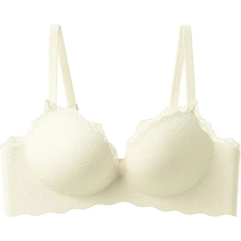 2025 Fashion Lace Thickened One-piece Seamless Push Up Lingerie Small Breast Gathering Comfortable Bra For Women — image 12