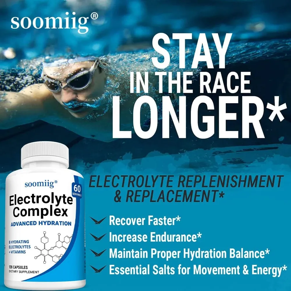 Electrolyte Salts Capsules with B6 B12 Magnesium Potassium & Zinc Fast Hydration Reduces Muscle Cramps Supports Recovery — image 7