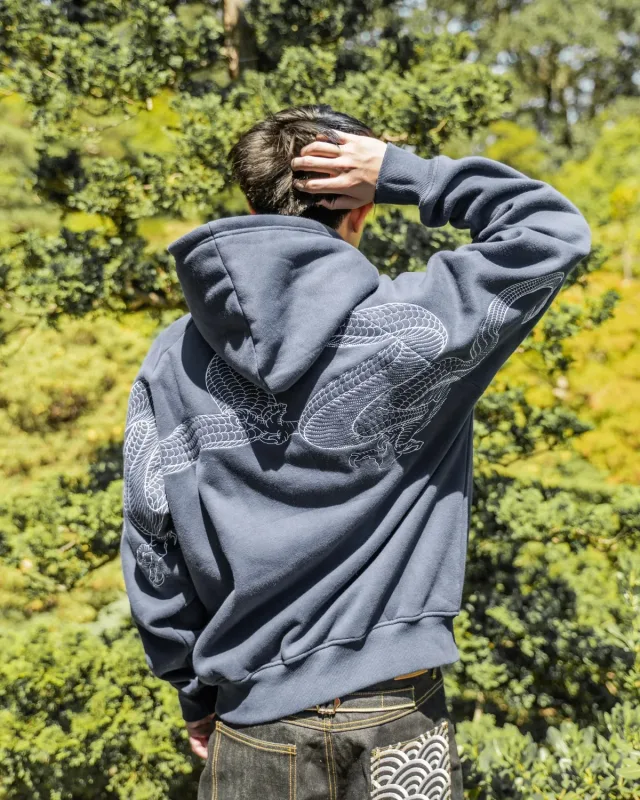 Homens Dragão Bordado Moletom Com Capuz Japonês Estilo Sukajan Lã Forrado Pulôver Com Capuz Moletom Solto Casual Streetwear Tops Novo — image 27