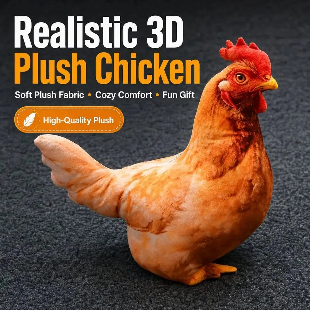 Material Bantal Badan Haiwan 30cm Saiz Tekstur Lembut Kusyen Haiwan Design Comel PP Kapas Isi Ayam Bantal Bantal — image 5