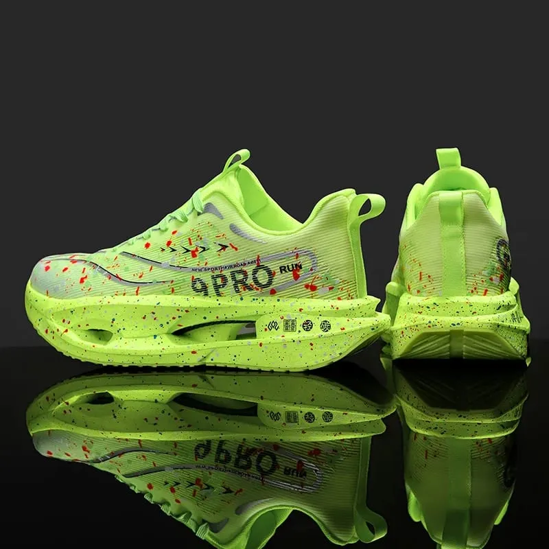 New Carbon Plate Men's Running Shoe Night Fluorescent Cushioning Sneakers Women Lace-Up Lightweight Casual Shoes Jog Shoes — image 8
