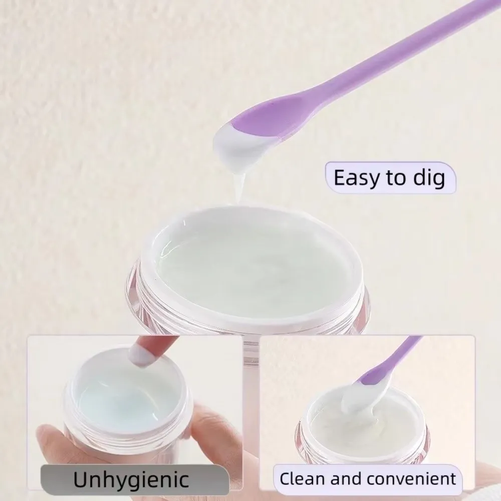 3pcs Portable Mini Silicone Scraper Double-head Lengthened Face Mask Brush Soft Cosmetic Digging Spoon Makeup Brushes Set — image 2