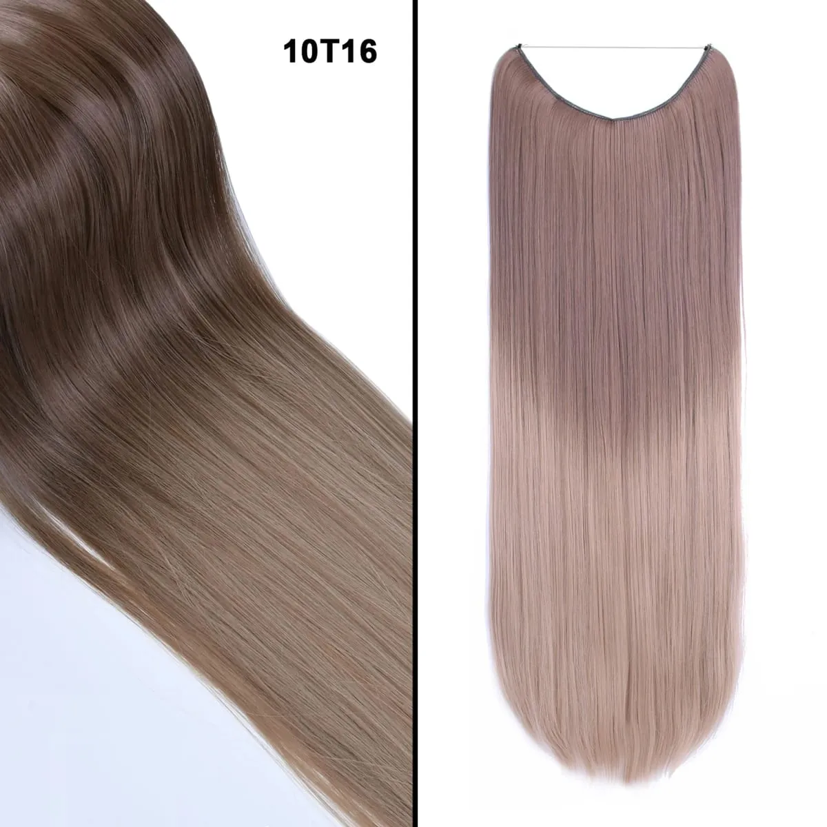Jeedou Wavy Hair Extension Elasticity Invisible Wire Fish Line One Piece No Clips Synthetic Hairpieces Ombre Color For Ladies — image 19