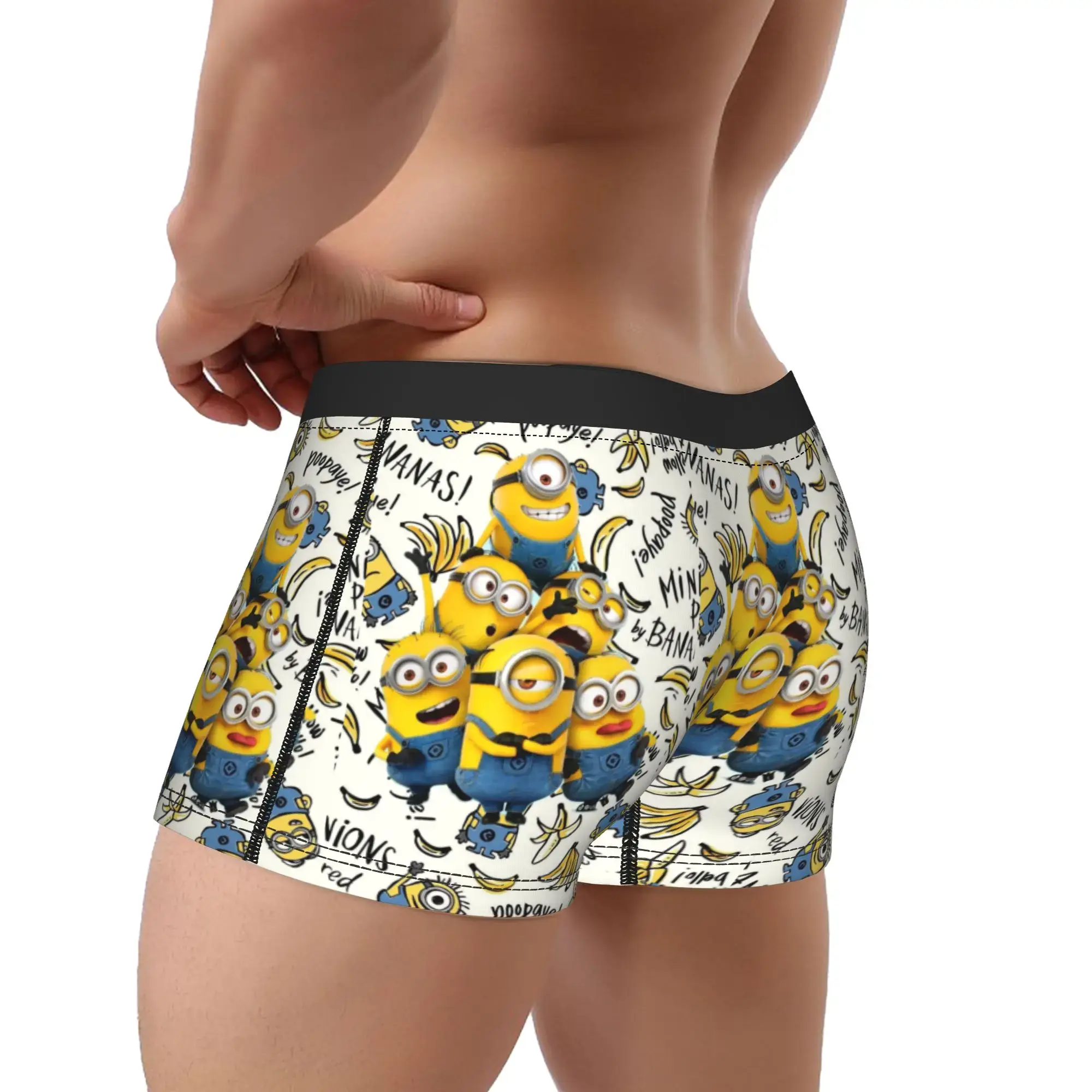 M-Minions Boxershorts 3D Pouch Underwear High Quality Customs Boxer Brief Comfortable Males Panties Plus Size — image 3