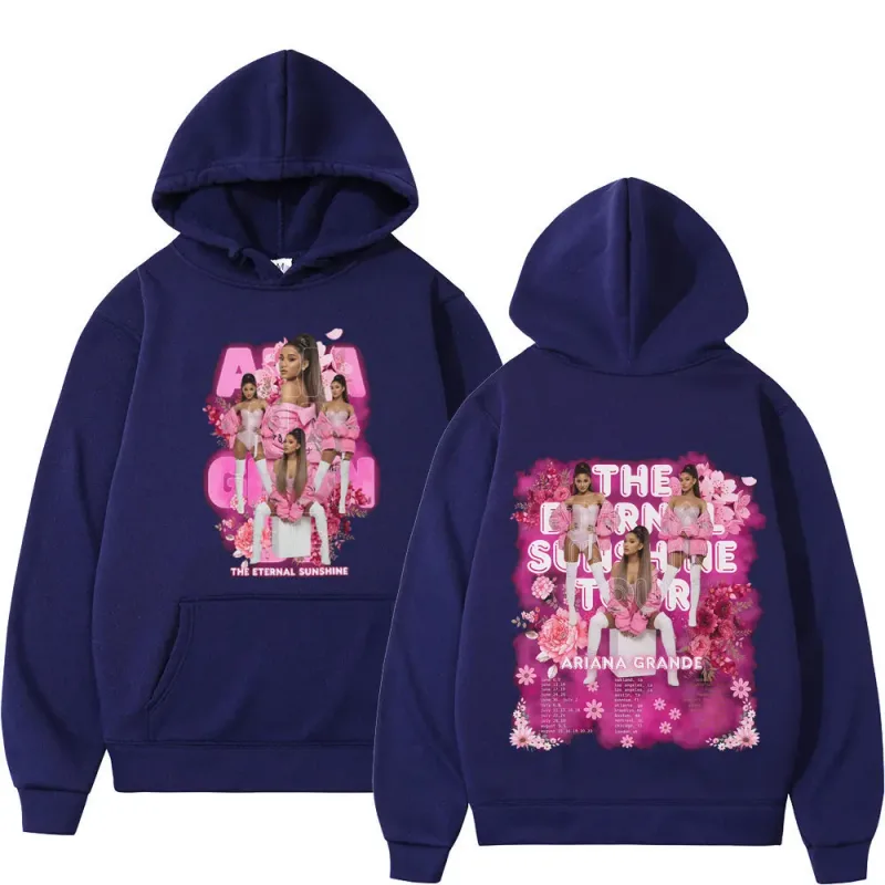 Cantora ariana grande tour 2026 gráfico moletom com capuz masculino feminino moda pulôver mangas compridas solto casual moletom de lã de grandes dimensões — image 3