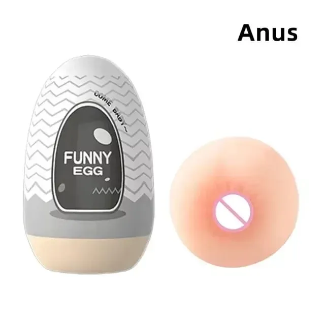 New Egg-Shaped Portable Male Masturbator Made of Soft Rubber with Realistic Vagina Texture Design Penis Massage Adult Sex Toy