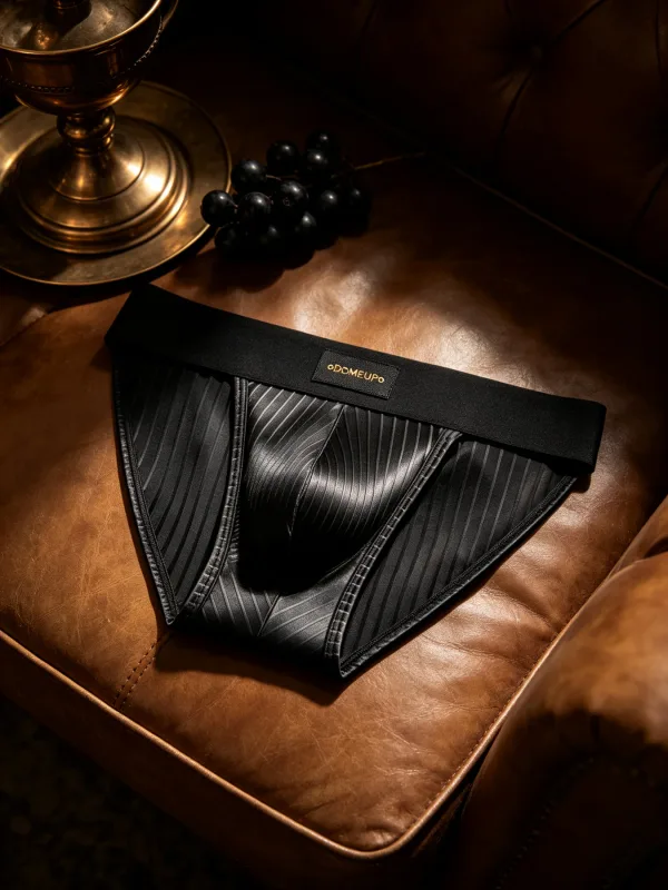 Cuecas masculinas listradas brilhantes triangulares, cuecas frontais com protuberância, sexy, cintura baixa, slim fit, cuecas diárias masculinas dp915 — image 18