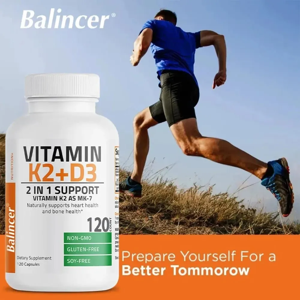 D3+K2 Vitamin D3 5000IU and 90 Mcg Vitamin K2 (MK-7) Vegan Capsules for Bone Density teeth skin heart Health and Immunity — image 5