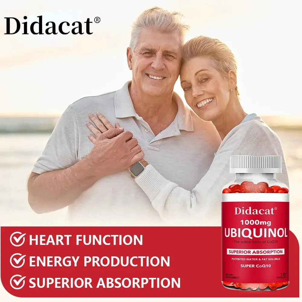 Ubiquinol CoQ10 Vegetable Softgels 1000mg Natural Antioxidant Supplement Cardiovascular Skin & Energy Wellness Support — image 4
