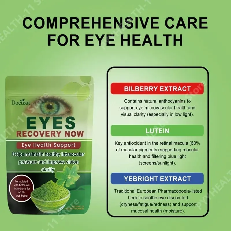Docteat Eye Recovery Powder Botanical Ingredients with Lutein Zeaxanthin Vitamin A Zinc Eye Health Supplement 200g — image 2