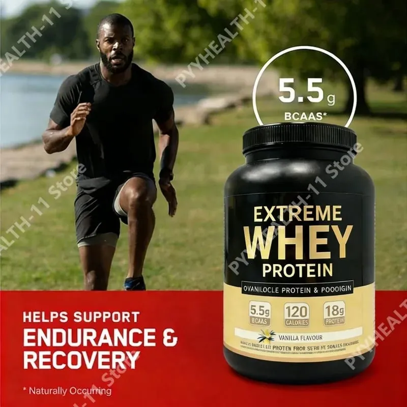 Vassleproteinpulver White Mass Gainer Muskeltillskott Muskeltillväxt Sport Hälsostöd för gym Vaniljsmak 1000g — image 4