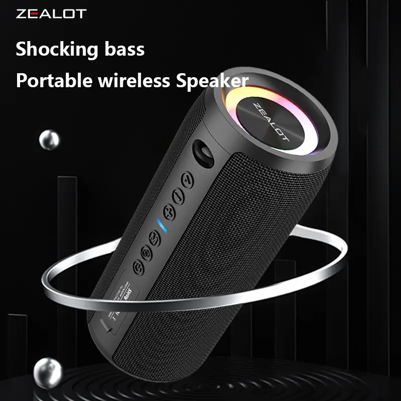 Altavoces inalámbricos S51 Pro de 40W, altavoz de graves portátil para exteriores, batería de 5200mAh, 24 horas de reproducción, estéreo fuerte.