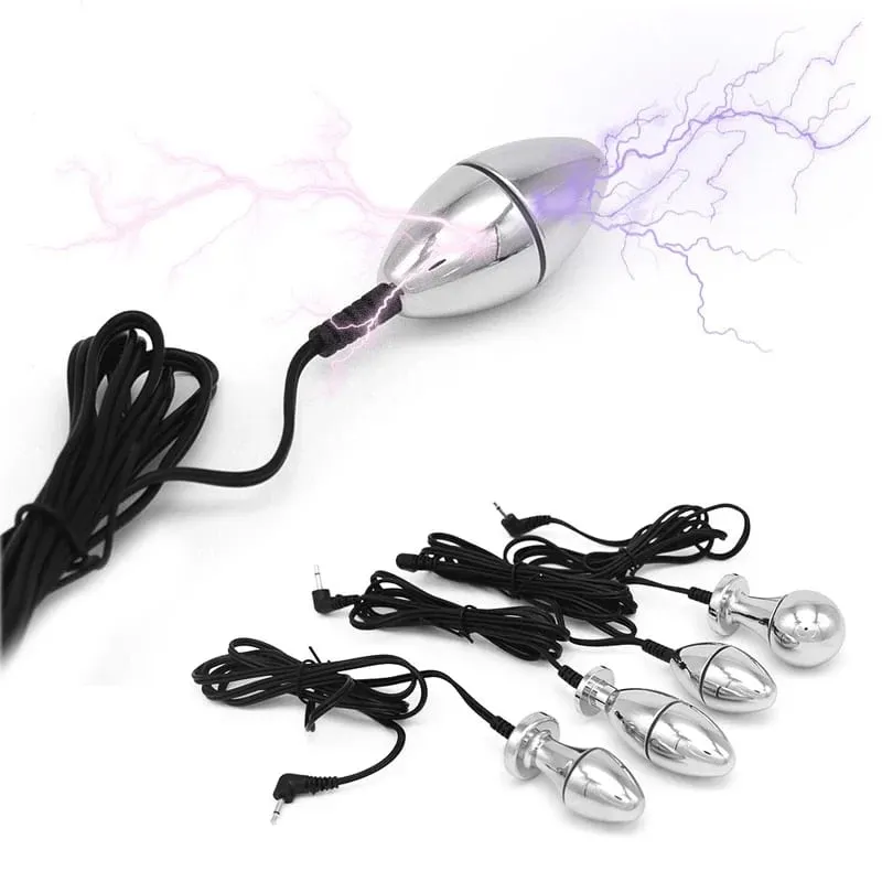 Electric Shock Plug Vibrator Anal Plug Mga Sex Toys para sa Lalaki Babae Babae Masturbesyon Klitoris Labia Stimulator Massager Butt Plug — image 3