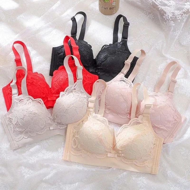 12cm Thick Padded Push Up Bra Wireless Gathered Bra for Small Chest Sexy Natural Lift — image 6